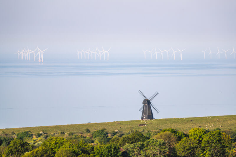 Windmills by the Ocean
